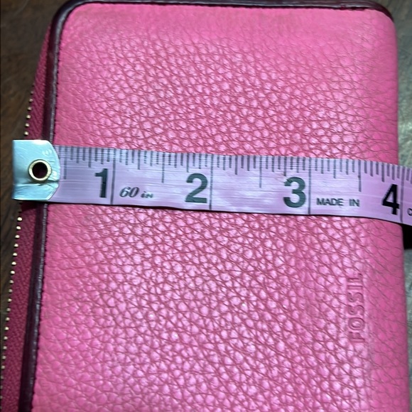 Fossil Hot Pink Barbie Zip Up Wallet 7 x 4 - Picture 9 of 9